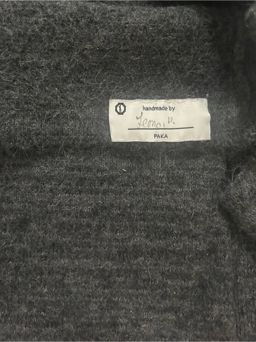 Paka Women’s Handmade Alpaca Hooded Pullover Sweater, Charcoal Gray Medium/Large - Picture 15 of 16